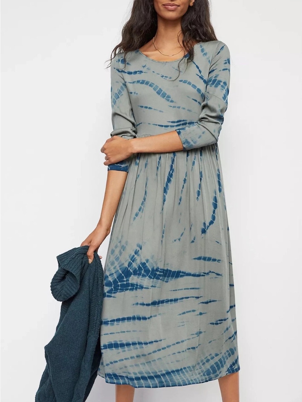 Anthropologie Dolan Eliska Tie Dye Maxi Dress SMALL Blue/Green Comfortable